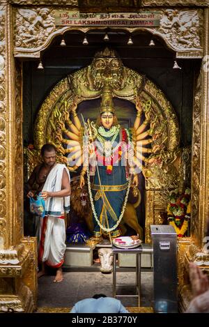 Singapour, Little India, Temple Hindou Sri Veeramakaliamman Banque D'Images