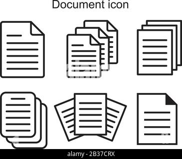 Modèle d'icône de document couleur noire modifiable. Symbole d'icône de document illustration vectorielle plate pour la conception graphique et Web. Illustration de Vecteur