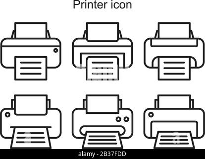Modèle d'icône d'imprimante couleur noire modifiable. Icône de l'imprimante illustration vectorielle plate pour la conception graphique et Web. Illustration de Vecteur