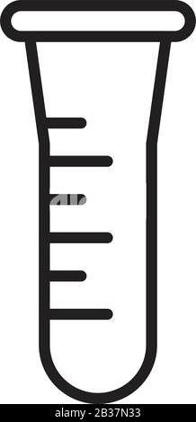 Modèle d'icône de tubes à essai, couleur noire modifiable. Symbole des tubes à essai illustration vectorielle plate pour la conception graphique et Web. Illustration de Vecteur