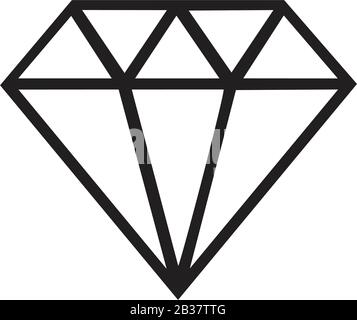 Modèle d'icône à vecteur de diamant couleur noire modifiable. Symbole d'icône de vecteur de diamant illustration de vecteur plat pour la conception graphique et Web. Illustration de Vecteur