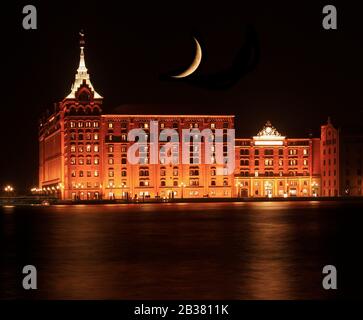 Hilton Molino Stucky Venice, Giudecca, Venise, Vénétie, Italie. Banque D'Images