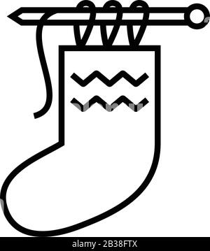 Icône de ligne chaussettes chaudes, signe concept, illustration vectorielle de contour, symbole linéaire. Illustration de Vecteur