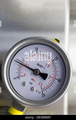 Plage du manomètre 0-25 bar Banque D'Images
