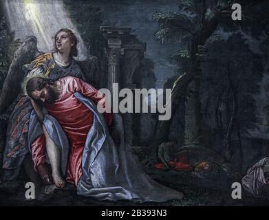 Italie Lombardie Milan Brera Art Gallery - Paolo Veronese Calliari - le Christ dans le jardin Getzemani - XVe siècle Banque D'Images