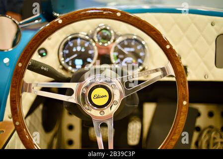 Le Vanderhall Edison 2, entièrement électrique, est un roadster à trois roues (classé comme trike pour motocyclettes) exposé lors du plus grand salon commercial au monde au ces, Las Vegas, NV, États-Unis Banque D'Images