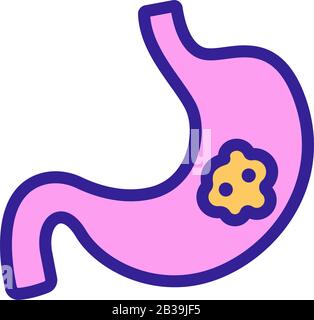 cancer, vecteur d'icône d'estomac. Illustration du symbole de contour isolé Illustration de Vecteur