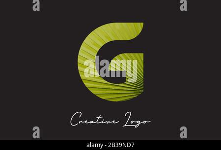 G Logo Lettre Avec Illustration Vectorielle De Conception De Motif Feuilles De Palmier. Illustration de Vecteur