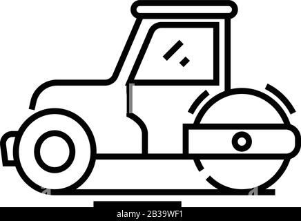 Icône de ligne de tracteur, signe de concept, illustration vectorielle de contour, symbole linéaire. Illustration de Vecteur