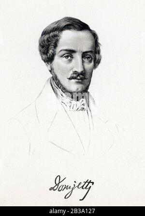 GAETANO Donizetti (1797-1848) compositeur italien Banque D'Images