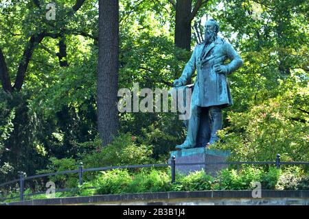 Denkmal, Turnvater Jahn, Friedrich Ludwig, Hasenheide Neukoelln, Berlin, Deutschland Banque D'Images