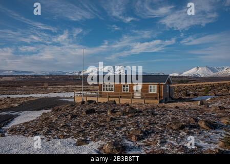 Maison isolée sur l'île d'Islande Banque D'Images