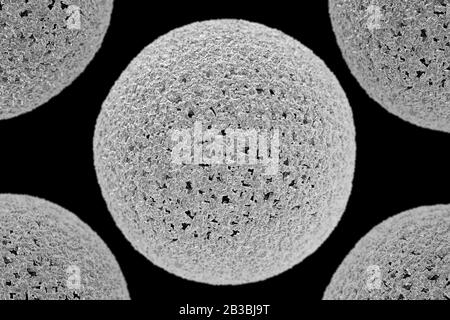 Particules de grains de pollen de fleurs à gros plan à utiliser pour l'illustration tridimensionnelle de l'arrière-plan des allergies Banque D'Images