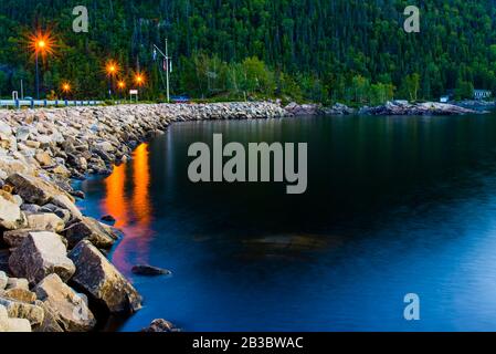 Anse du petit Saguenay, Canada - 19 août 2019：la photo Time Lapse de l'Anse du petit Saguenay Banque D'Images