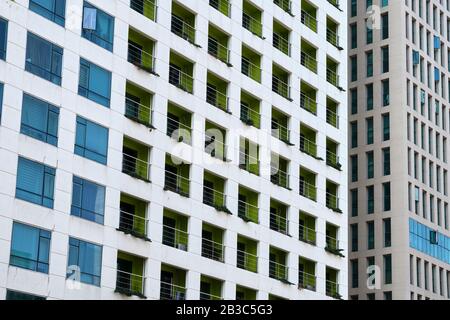 Détail de la façade Moderne du bâtiment urbain Banque D'Images