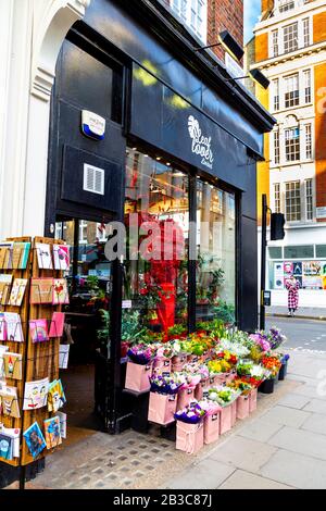 Extérieur du fleuriste Leaf Lover Limited à Fitzrovia, Londres, Royaume-Uni Banque D'Images