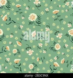 les fleurs sauvages illustrent un motif vectoriel sans couture Illustration de Vecteur