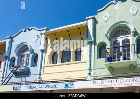 L'architecture de style mission espagnole, New Regent Street, Christchurch, Canterbury, Nouvelle-Zélande Banque D'Images