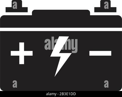 Modèle d'icône vecteur de batterie de voiture couleur noire modifiable. Symbole d'icône vecteur de batterie de voiture illustration vectorielle plate pour la conception graphique et web. Illustration de Vecteur