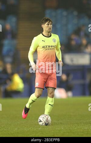 Sheffield, ANGLETERRE - 4 MARS John Stones de Manchester City lors du match de la FA Cup Fifth Road entre Sheffield Wednesday et Manchester City à Hillsborough, Sheffield, le mercredi 4 mars 2020. (Crédit: Mark Fletcher | MI News) la photographie ne peut être utilisée qu'à des fins de rédaction de journaux et/ou de magazines, licence requise à des fins commerciales crédit: Mi News & Sport /Alay Live News Banque D'Images