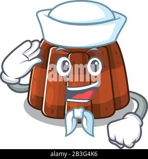 Concept de dessin animé au chocolat Sailor portant un chapeau Illustration de Vecteur