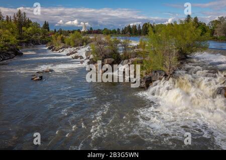 Les chutes de l'Idaho sur la rivière Snake, Idaho Falls, Idaho Banque D'Images
