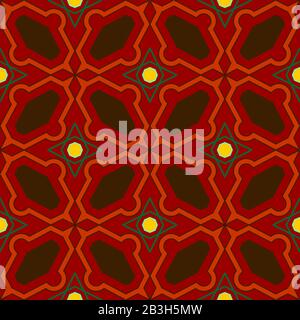 Répétition Géométrique Transparente Des Polygones. Motif Orange Et Marron Sur Fond Rouge. Pour Motif, Textile, Tissu, Papier D'Emballage, Gravure Et Vase Illustration de Vecteur
