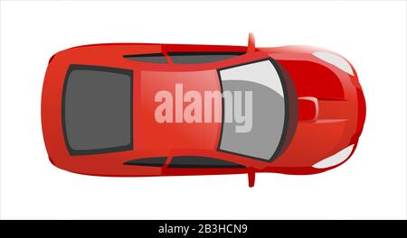 Voiture de tourisme, vue de dessus. Voiture rapide. Illustration de Vecteur