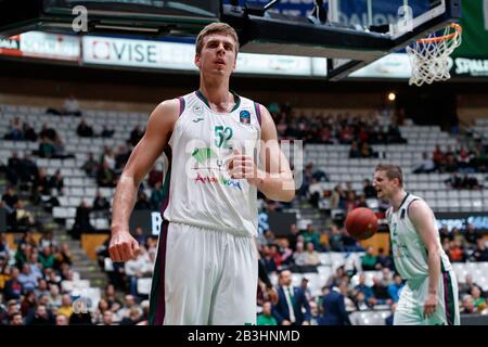 Badalona, Espagne. 04 mars 2020. Volodymyr Gerun d'Unicaja Malaga lors du match de deuxième stade de l'ULEB EuroCup, le Groupe H a joué entre Joventut Badalona et Unicaja à Palau Olimpic de Badalona le 4 mars 2020 à Badalona, en Espagne. Crédit: Dax/ESPA/Alay Live News Banque D'Images