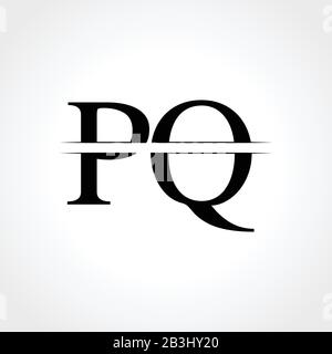 Modèle Vectoriel De Conception De Logo Pq Avec Lettre De Monogramme Initial. Motif Abstrait De Logo De Lettre Pq Illustration de Vecteur