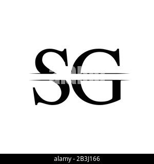 Lettre initiale SG Logo Design Vector Modèle. Lettre SG Logo Design Illustration de Vecteur