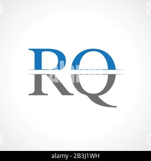 Modèle Vectoriel De Conception De Logo Rq Lettre Abstraite. Couleurs Créatives Bleues Et Grises Rq Letter Logo Design Illustration de Vecteur