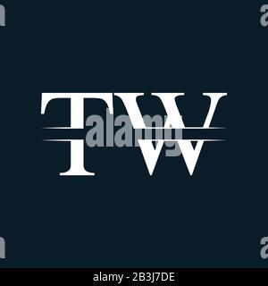 Modèle Vectoriel De Conception De Logo Tw De La Lettre Initiale. Typographie Liée Tw Letter Logo Design Illustration de Vecteur