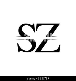 Lettre initiale SZ Logo Design Vector Modèle. Lettre SZ Logo Design Illustration de Vecteur