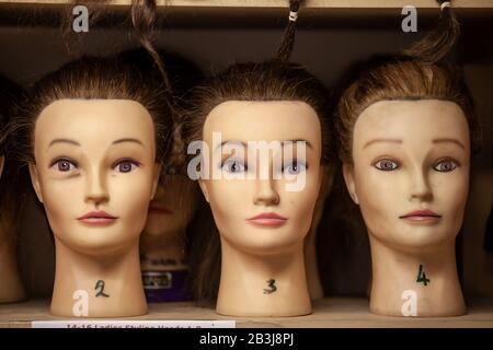 Tête De Mannequin Coiffure Avec Vrais Cheveux - Pour Entraînement Et Pratique - Neuf