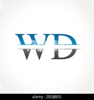 Logo Initial Lié À La Lettre Wd. Modèle Vectoriel De Conception De Logo Wd Lettre Créative Illustration de Vecteur