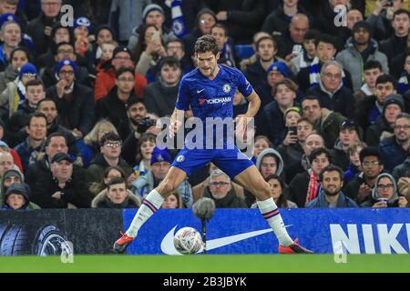 3 mars 2020, Stamford Bridge, Londres, Angleterre; Emirates FA Cup 5ème ronde, Chelsea / Liverpool : Cesar Azpilicueta (28) de Chelsea Banque D'Images