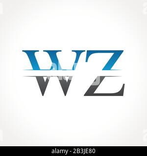 Logo Lié À La Lettre Wz Initiale. Modèle Vectoriel De Conception De Logo Wz Lettre Créative Illustration de Vecteur