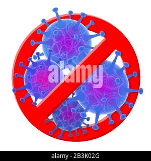 Arrêt 2019-Ncov Coronavirus Sign Illustration de Vecteur