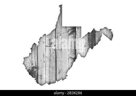 Plan de West Virginia sur Weathered Wood Banque D'Images