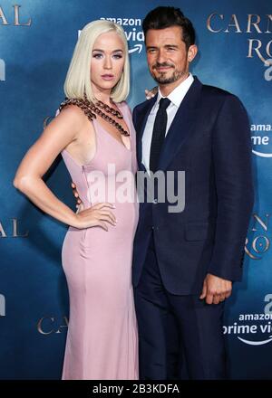 Hollywood, États-Unis. 05 mars 2020. (Dossier) Katy Perry S'Attend À Ce Que First Baby Avec Fiance Orlando Bloom. Katy Perry a révélé qu'elle attend un bébé avec son fiancé Orlando Bloom. Hollywood, LOS ANGELES, CALIFORNIE, États-Unis - 21 AOÛT : la chanteuse Katy Perry et le fiancé/acteur Orlando Bloom arrivent à la première de Los Angeles De la "Carnival Row" d'Amazon qui s'est tenue au cinéma chinois IMAX TCL le 21 août 2019 à Hollywood, Los Angeles, Californie, États-Unis. (Photo De Xavier Collin/Image Press Agency) Crédit: Image Press Agency/Alay Live News Banque D'Images
