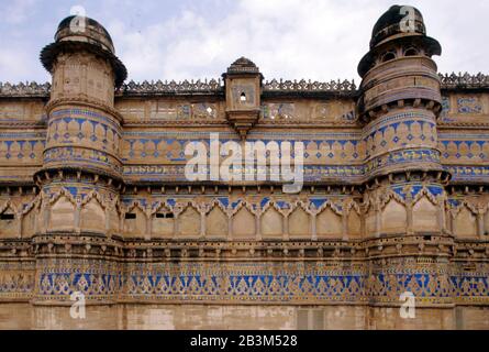 Man mandir palais, gwalior, madhya pradesh, Inde, Asie Banque D'Images