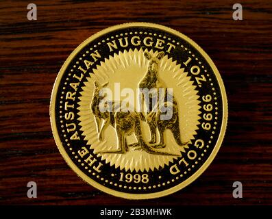 1 Unze, Australian Nugget, Goldmuenze Banque D'Images