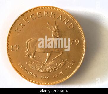 1 Goldmuenze Krugerrand Unze Banque D'Images