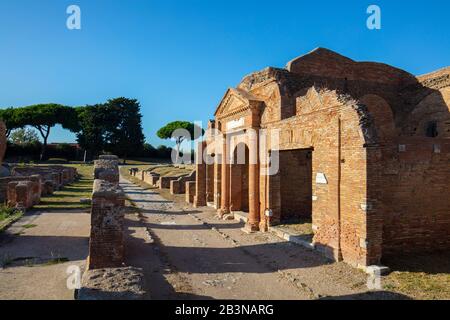 Horrea Epaghatiana, Ostia Antica, Rome, Lazio, Italie, Europe Banque D'Images