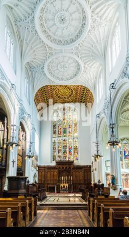 Intérieur De L'Église St. Mary Aldermary Dans La Ville De Londres, Londres, Angleterre, Royaume-Uni, Europe Banque D'Images