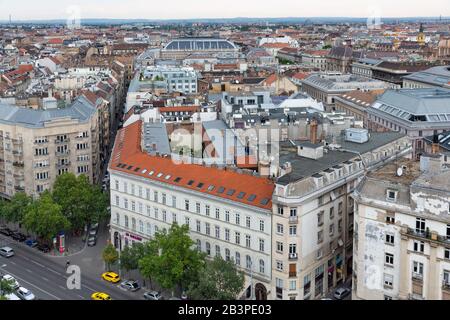 Vue aérienne zone résidentielle vue de la Basilique de Budapest, Hongrie Banque D'Images