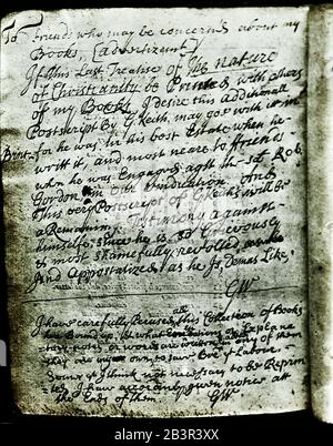 Les Quakers et les hommes de premier plan dans les ordres religieux: George Fox, fondateur des Quakers, XVIIe siècle (1624-1691). ) a fondé le mouvement religieux connu sous le nom de la Société des Amis ou des Quakers. Il a beaucoup voyagé dans les colonies nord-américaines en 1671-1673. Banque D'Images