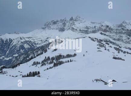 Dents du Midi, Les Crosets, Wallis, Schweiz Banque D'Images