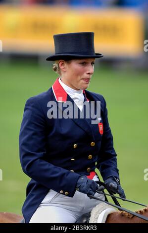 Zara Phillips (GBR) équitation Toytown - World Equestrian Games, Aix-la-Chapelle, - le 25 août 2006, Concours Complet test de dressage Banque D'Images